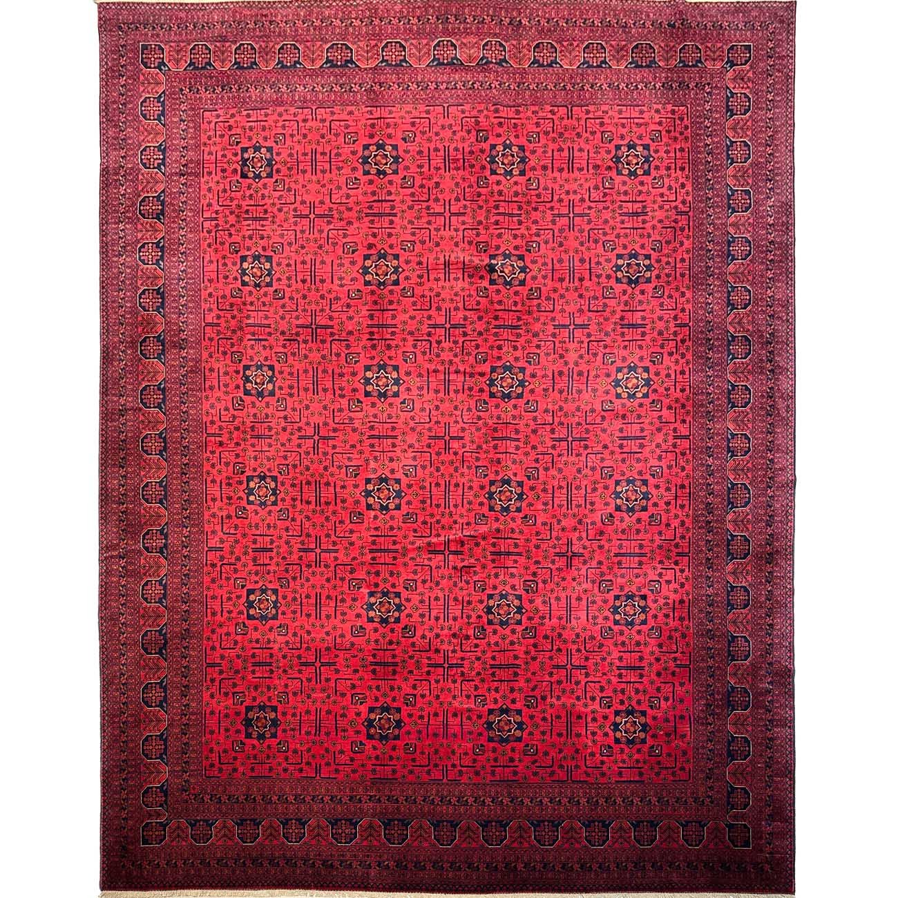 El Dokuma Kırmızı Türkmen Yün Halı (300x400 cm)