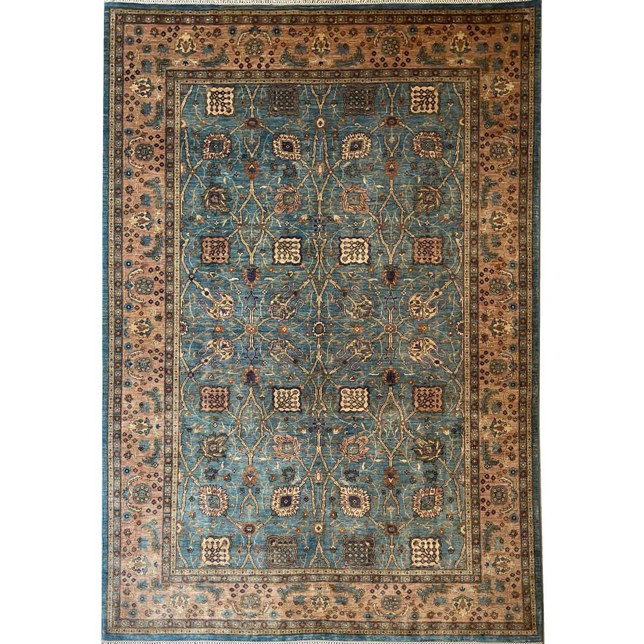 El Dokuma Premium Mavi Uşak Yün Halı (180x270 cm)