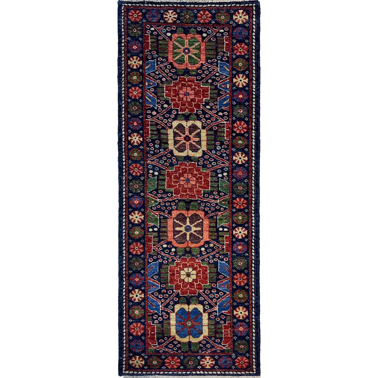 El Dokuma Afgan Kabile Yün Yolluk Halı (65x190 cm)