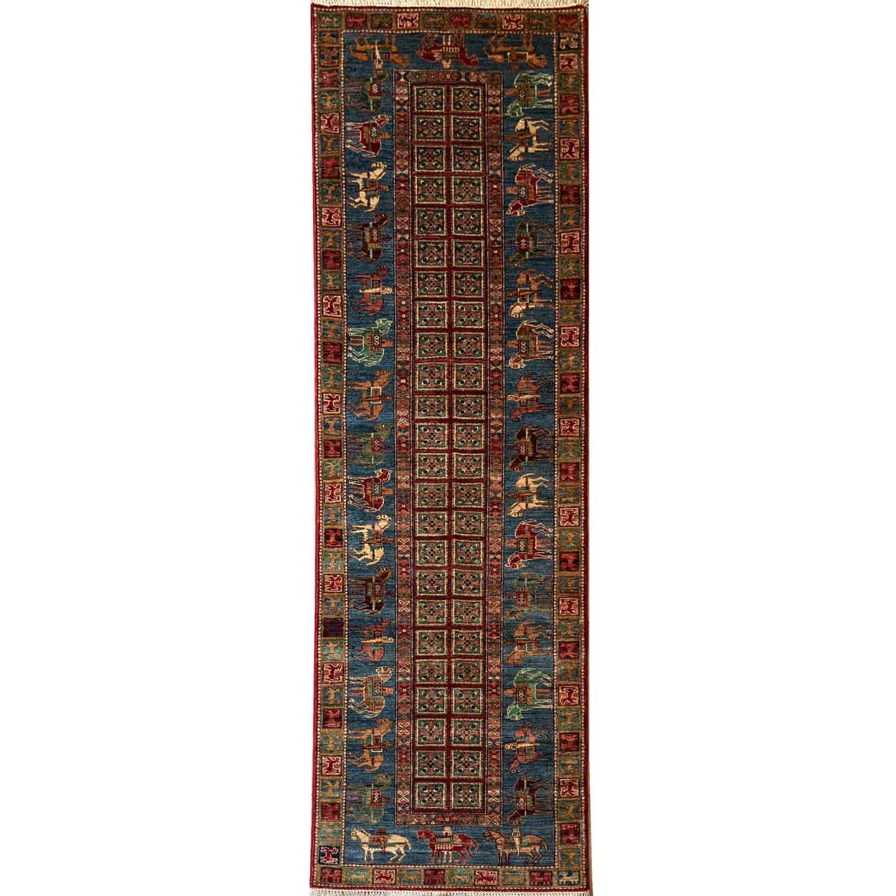 El Dokuma Pazırık Yün Yolluk Halı (80x305 cm)
