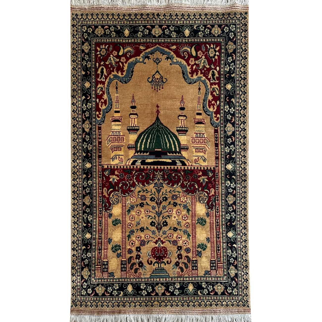 El Dokuma Afgan Bilicik Seccade Yün Halı (90x145 cm)
