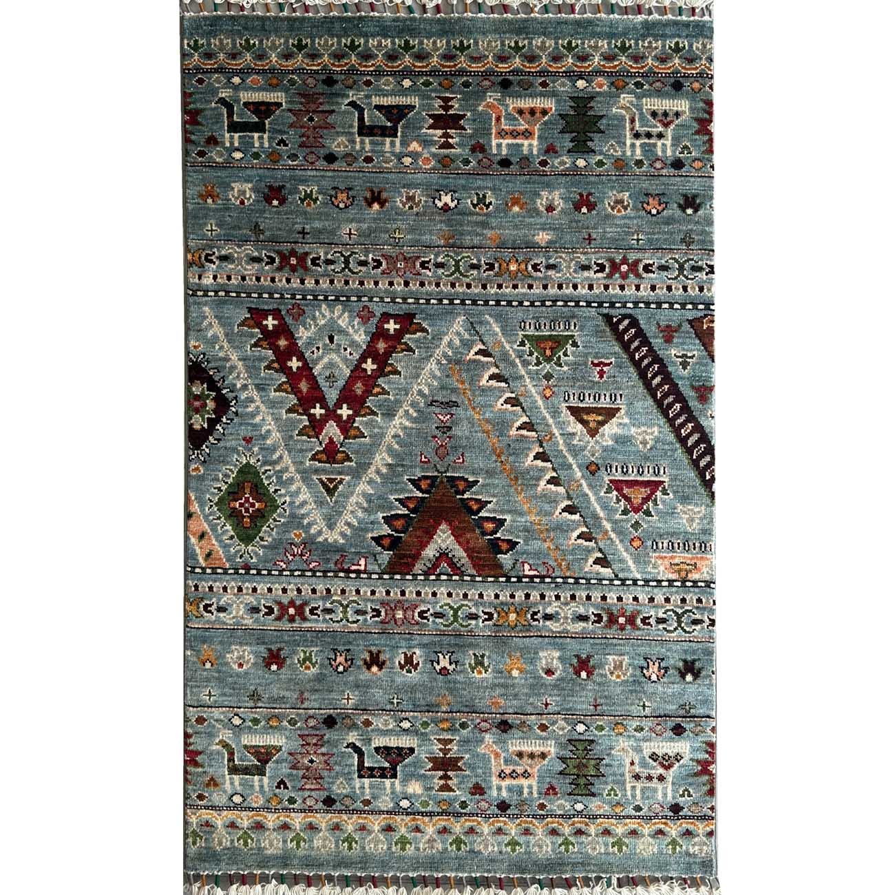 El Dokuma Bohem Kabile Yün Halı (80x130 cm)