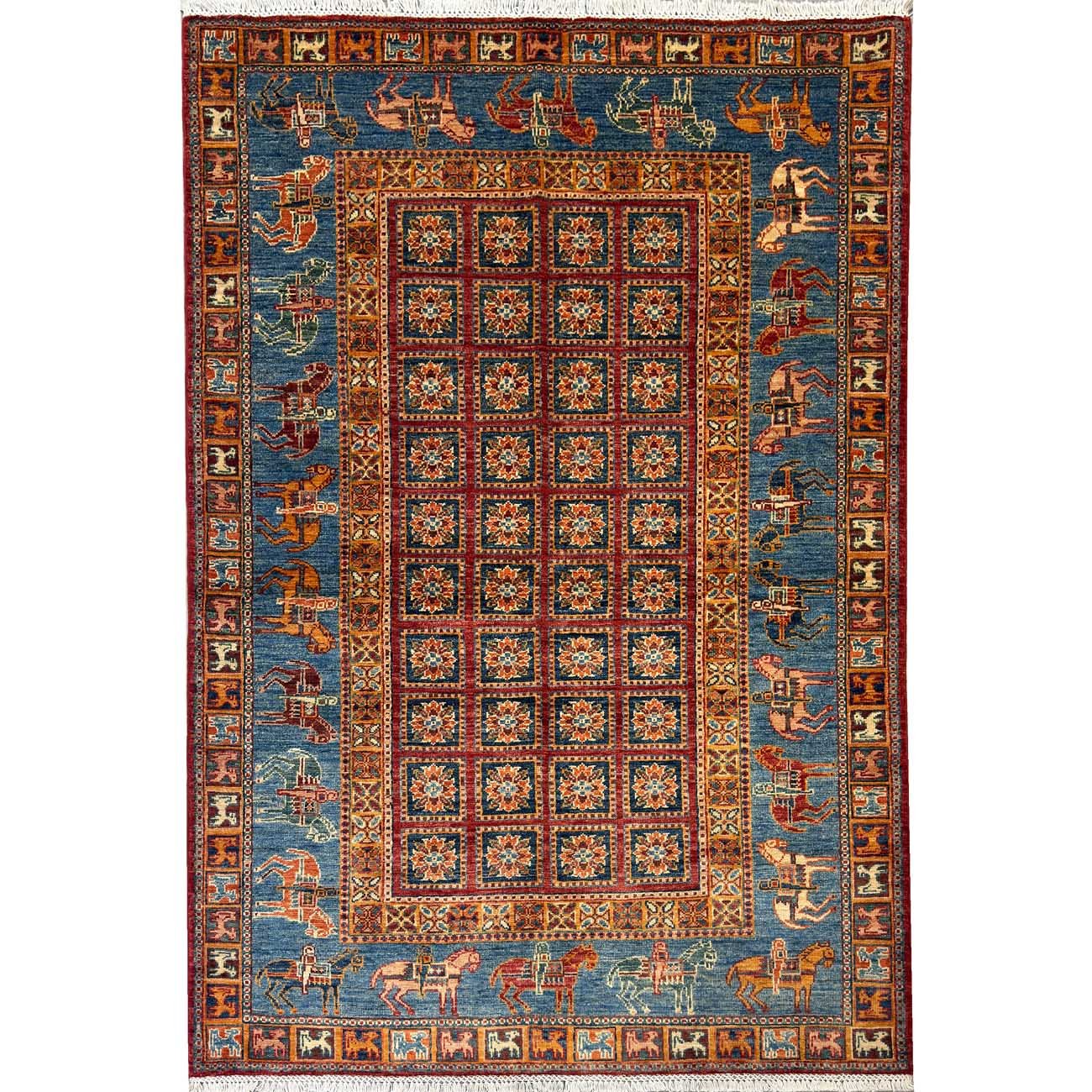 El Dokuma Pazırık Yün Halı (125x175 cm)