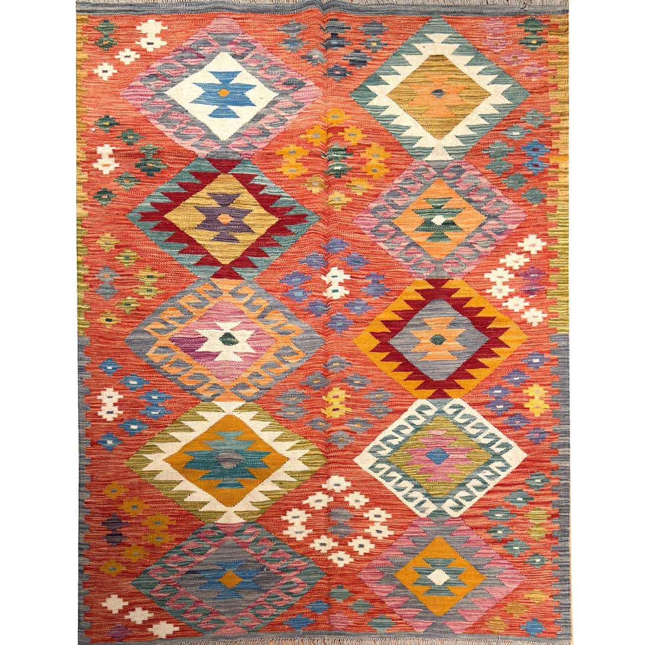 El Dokuma Anadolu Desenli Yün Kilim (150x195 cm)