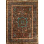 El Dokuma Kahverengi Memlük Yün Halı (180x235 cm)