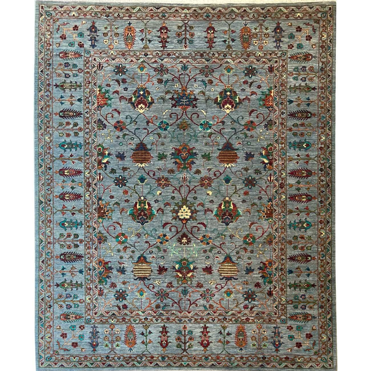 El Dokuma Açık Mavi Sultani Yün Halı (240x295 cm)