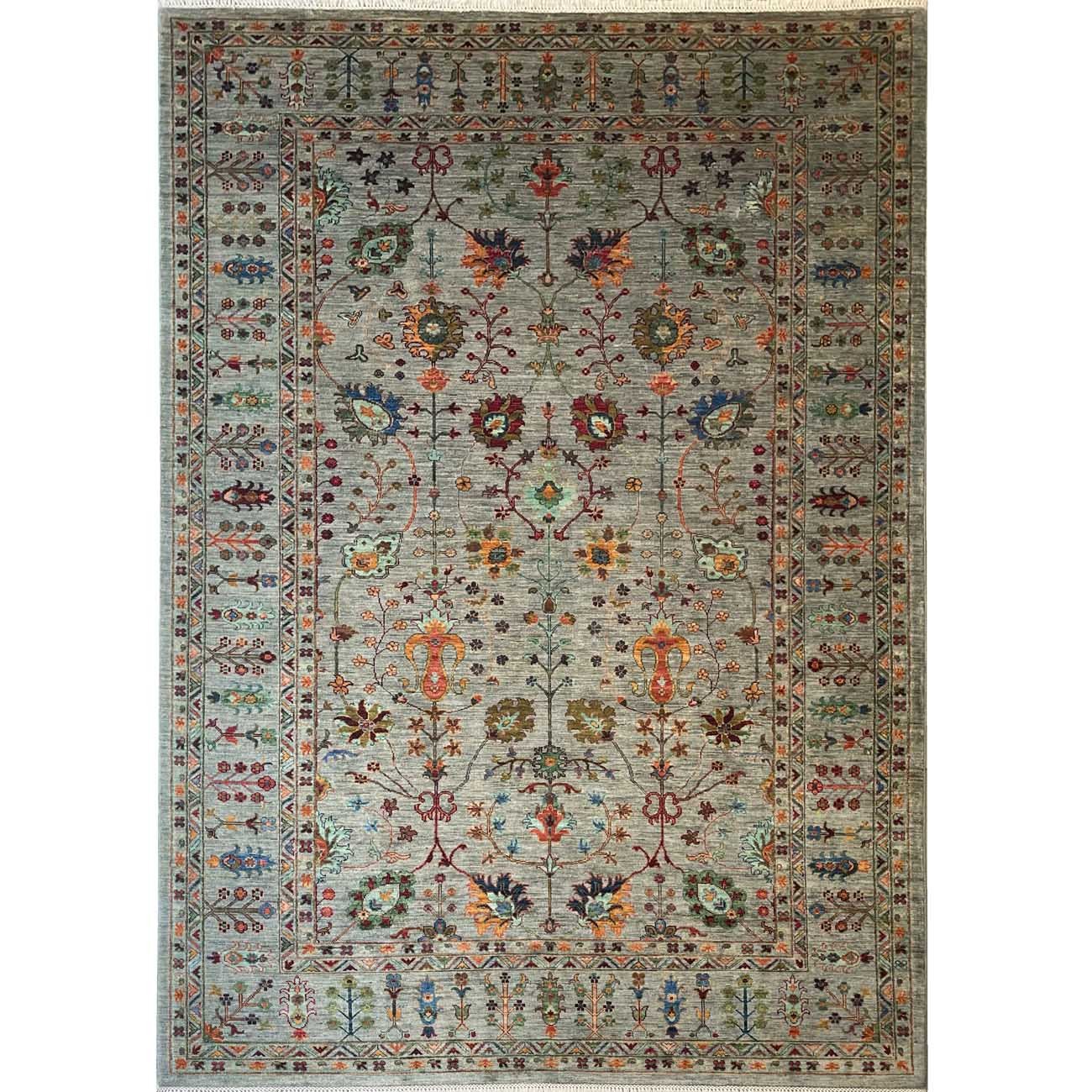 El Dokuma Açık Mavi Sultani Yün Halı (210x300 cm)