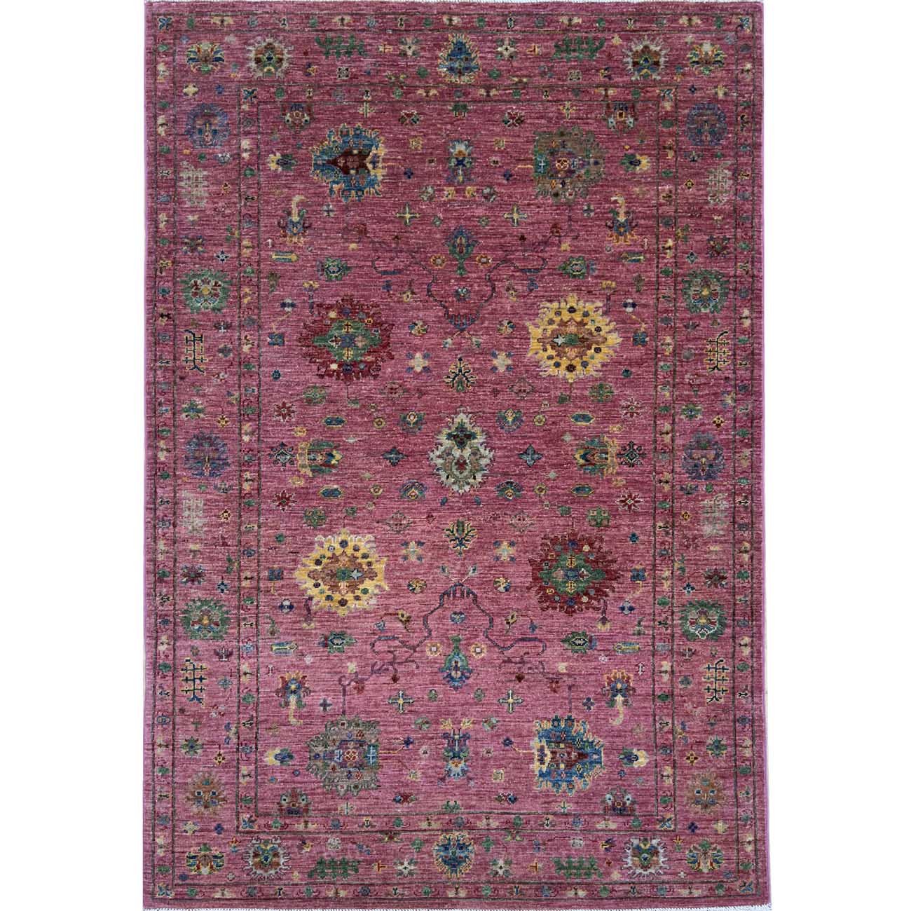 El Dokuma Pembe Sultani Yün Halı (125x185 cm)