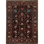 El Dokuma Kahverengi Floral Sultani Yün Halı (210x290 cm)