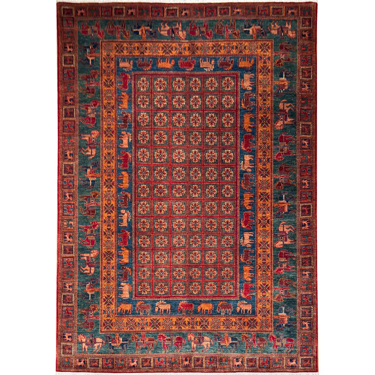 El Dokuma Pazırık Yün Halı (210x310 cm)