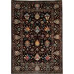El Dokuma Kahverengi Floral Sultani Yün Halı (170x235 cm)