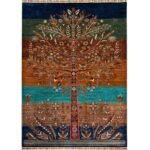 El Dokuma Hayat Ağacı Kabile Yün Halı (175x235 cm)