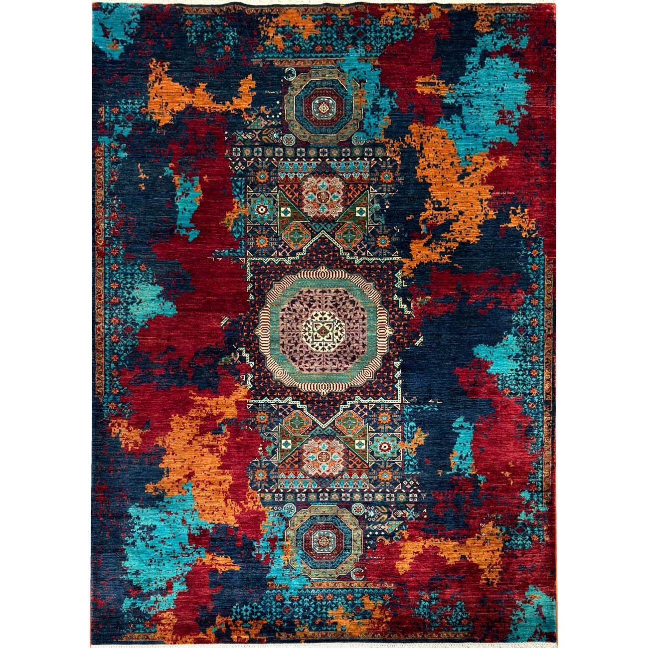 El Dokuma Madalyon Memlük Yün Halı (210x310 cm)