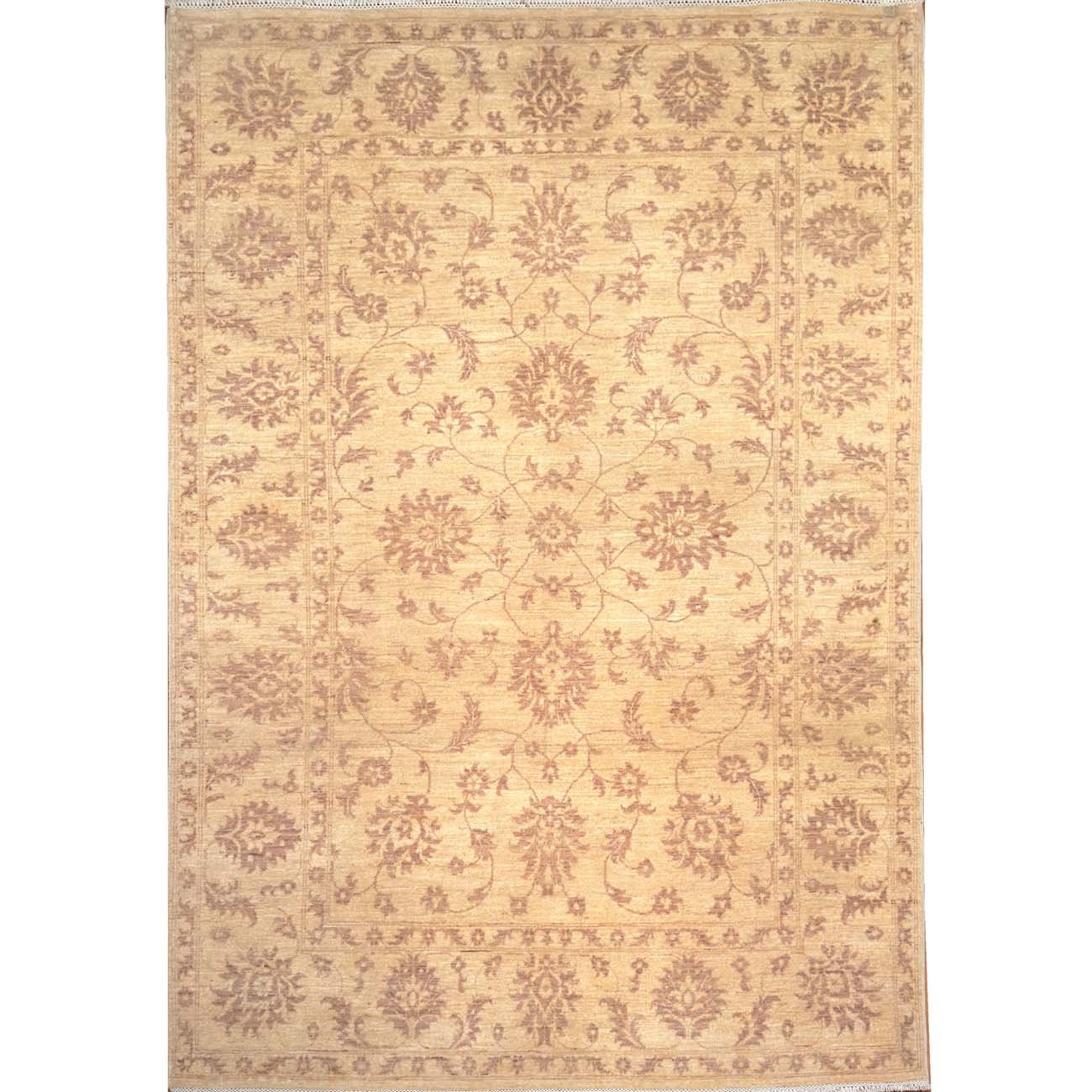 El Dokuma Pastel Krem Uşak Yün Halı (170x250 cm)