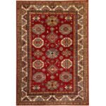 El Dokuma Kırmızı Kazak Yün Halı (170x235 cm)