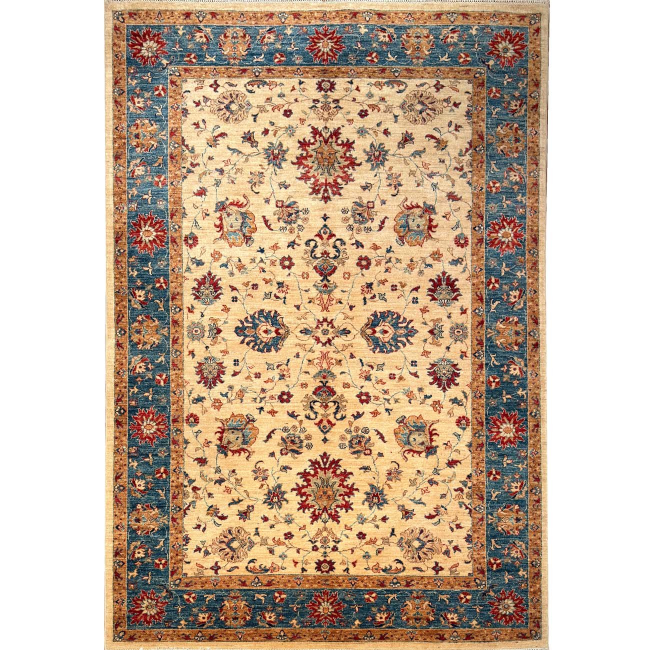 El Dokuma Krem Uşak Yün Halı (200x300 cm)