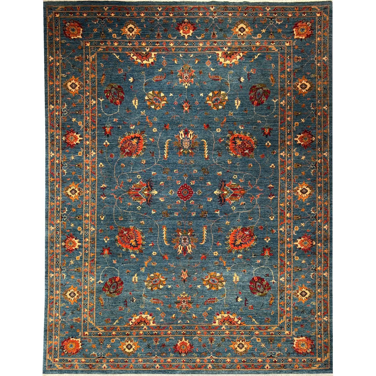 El Dokuma Mavi Sultani Yün Halı (275x370 cm)