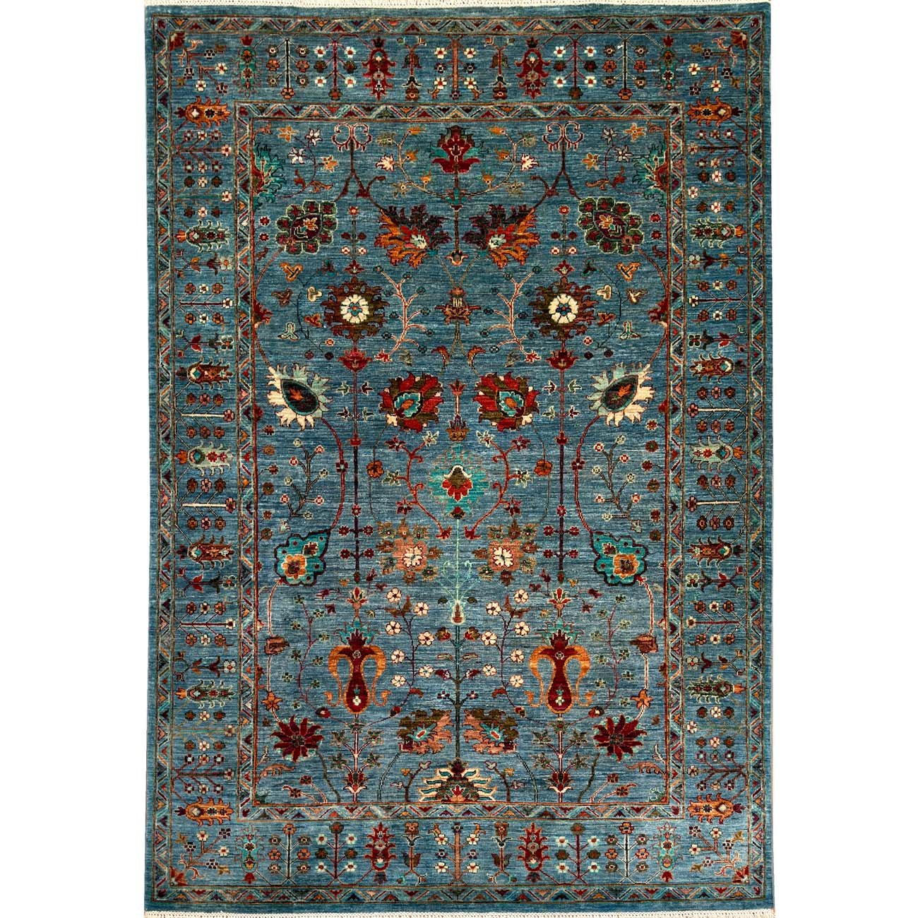 El Dokuma Mavi Sultani Yün Halı (175x245 cm)