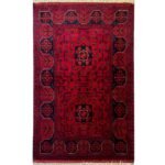 El Dokuma Kırmızı Afgan Yün Halı (80x120 cm)